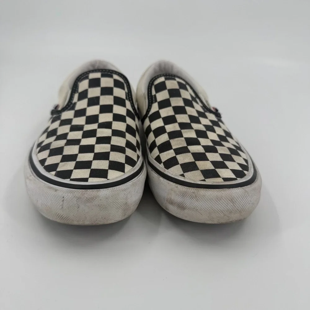 Vans Skate Shoes Mens US 7.5 Black White Checkerboard Ultracush Slip On 500714